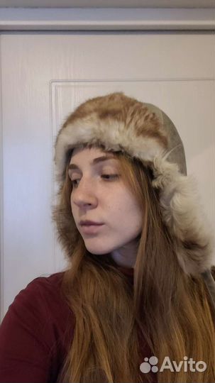 Шапка ушанка Sagitta женская натур. мех и кожа