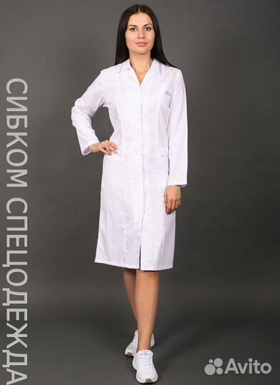 Халат женский медицинский белый Стандарт Ти-си