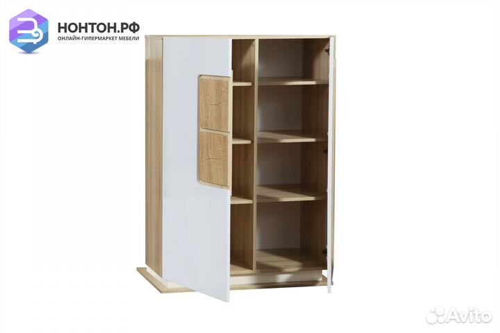 Шкаф комбинированный Дора дуб сонома / белый гляне