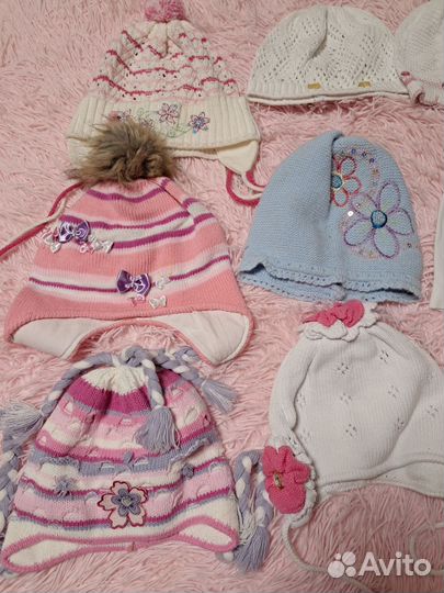 Шапочки для девочки 2-4 года (цена за все)