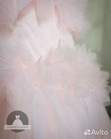 Нежно-розовое платье для девочки 134-146
