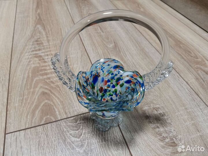 Хрустальная корзинка конфетница