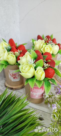 Букетики из мыла. Цветы