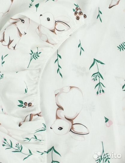 Простынь на резинке в детскую кровать круглую