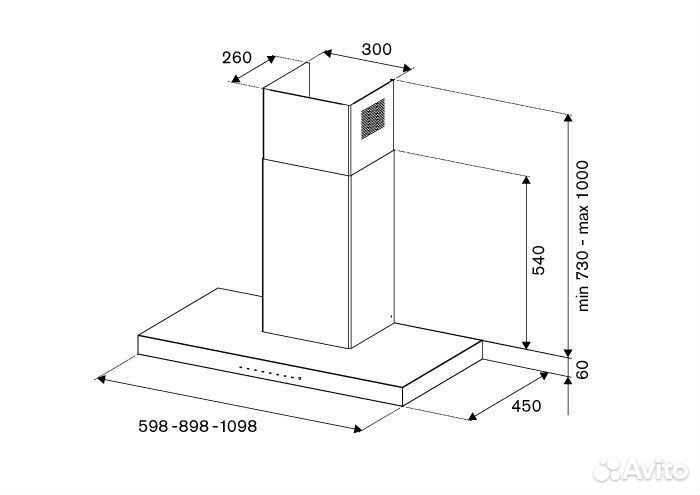 Вытяжка bertazzoni KT90P1NEV