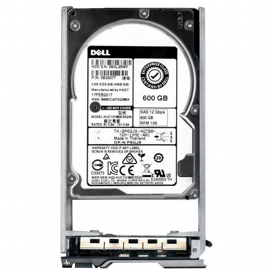 [P6GJX] Жесткий Диск Dell 600gb 10k 2.5 Sas P6gjx