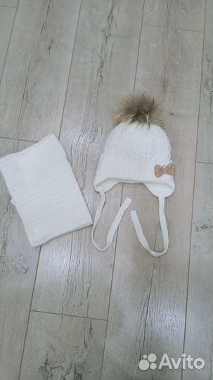 Шапка для девочки зимняя р 48
