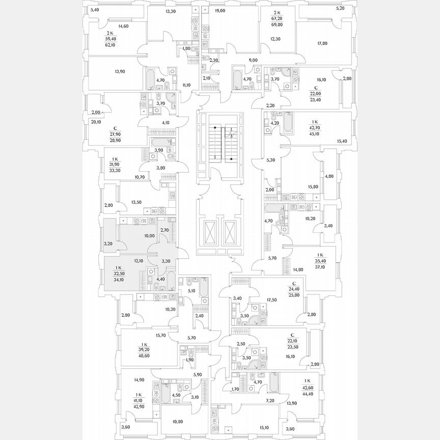 1-к. квартира, 34,3 м², 13/13 эт.
