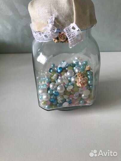 Бумажные цветы, полубусины