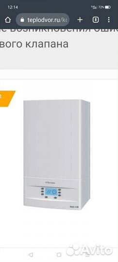 Котёл газовый двух контурный Электролюкс