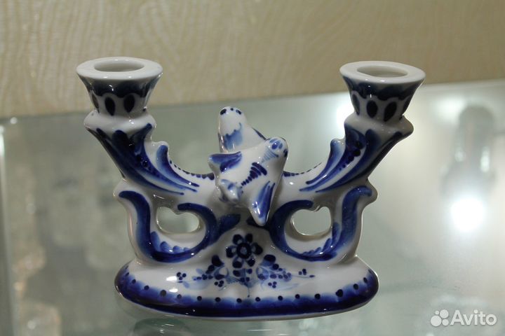 Подсвечник Гжель птицы