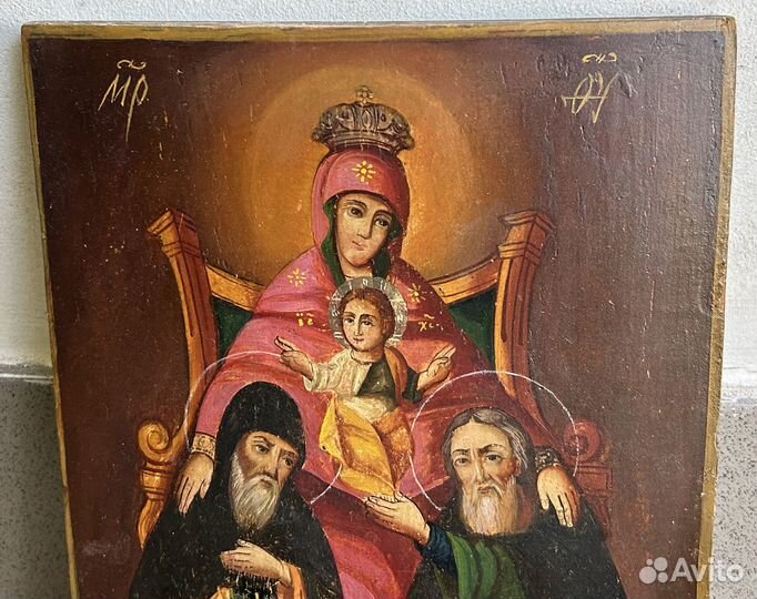 Икона Печерская Богородица с Антонием и Феодосием