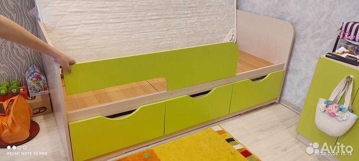 Детская кровать 80 160 с бортиками и ящиками