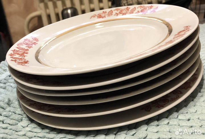 Набор тарелок, 6 шт, фарфоровый завод Пролетарий