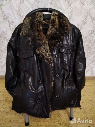Кожаная куртка мужская зимняя