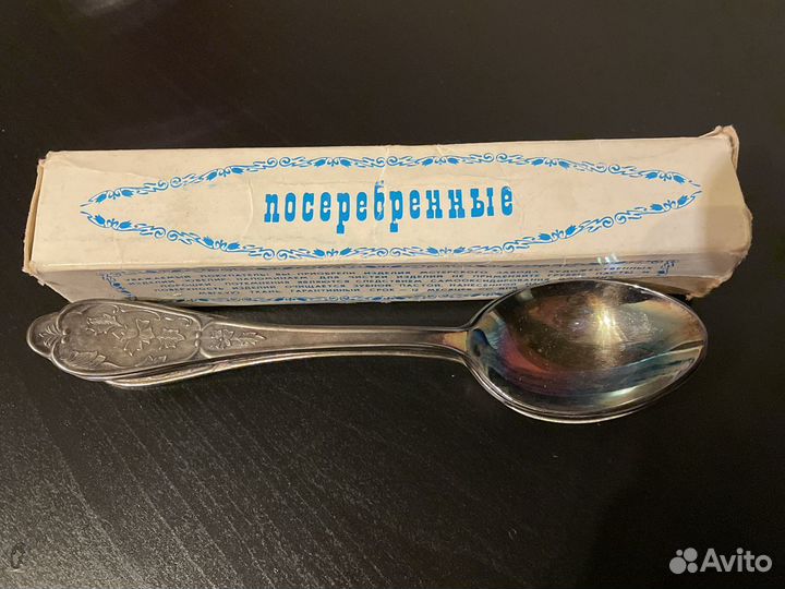 Ложки десертные посеребренные