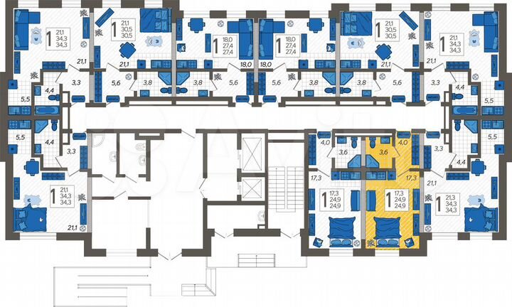 Квартира-студия, 24,9 м², 1/12 эт.