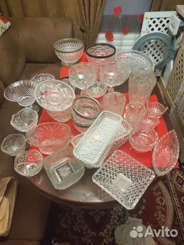 Кружки, рюмки, фужеры, ваза, салатница, хрусталь