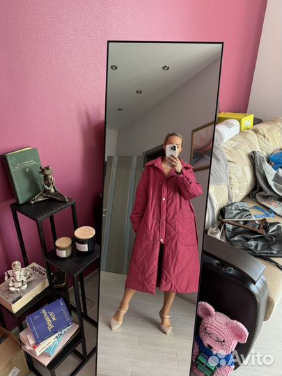 Плащ пуховик женский 42-44 оверсайз