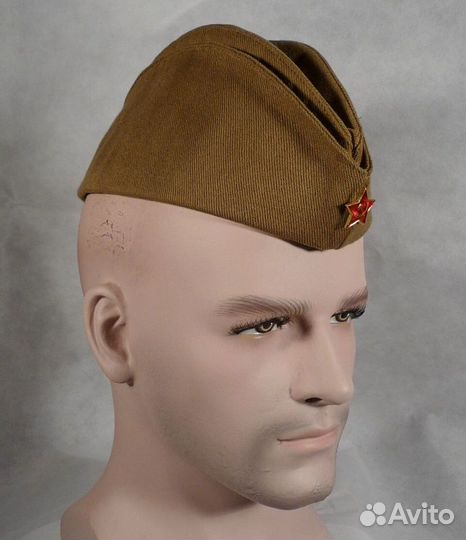 Пилотка синяя/зеленая С красной звездой