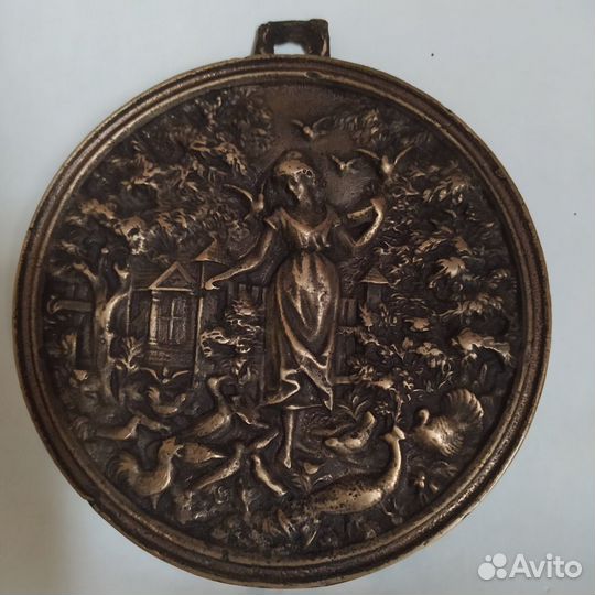 Медальон декоративный. Медь.Зап.Европа.19 в