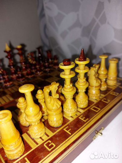 Шахматы резные инкрустация