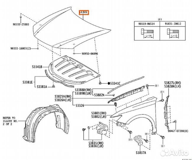 Капот Lexus Es350 toyota 2arfe 2012-2018