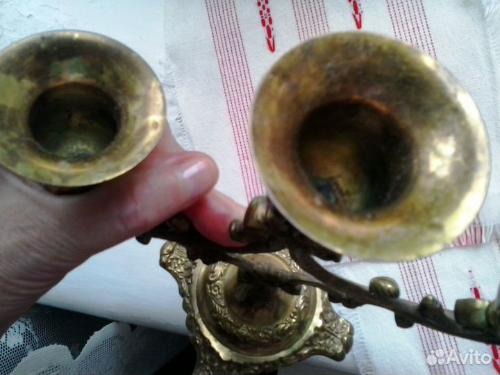 Подсвечник Латунь Бронза Индия винтаж