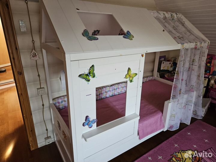 Детская кровать домик с матрасом