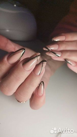 Покрытие ногтей гель лаком,наращивание ногтей