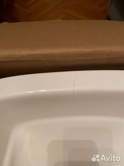 Унитаз-компакт Aquanet Cube с дефектом