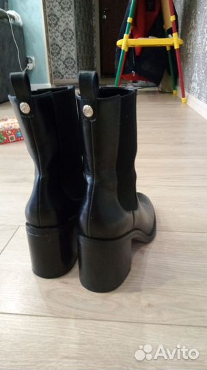 Ботильоны zara 40 натуральная кожа