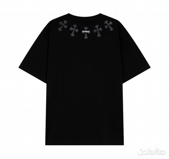 Chrome hearts футболка черная оверсайз