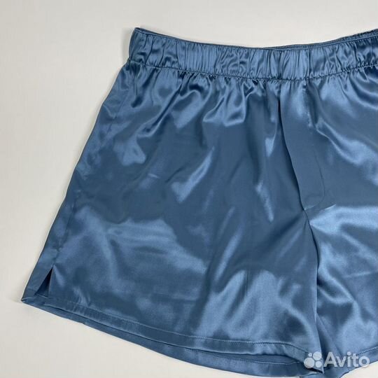 Трусы из 100 натурального шелка мужские, синие