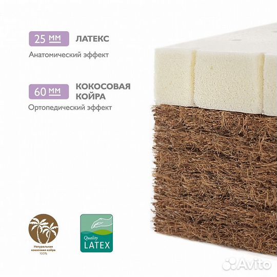 Новый детский матрас в кроватку plitex 125x65x10