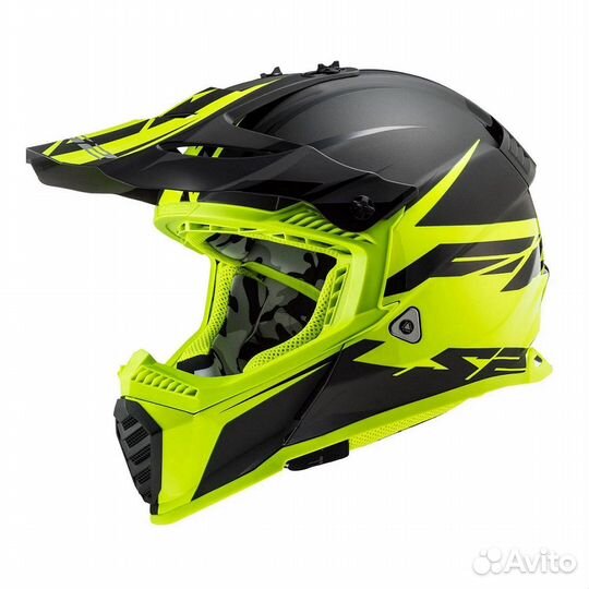 Мотошлем LS2 MX437 fast EVO roar Black-Yellow