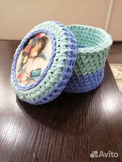 Корзинки и кашпо из трикотажной пряжи