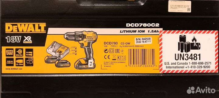 Шуруповерт dewalt 780 c2 18v