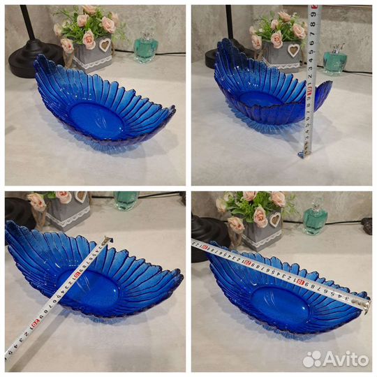 Вазы,салатницы СССР Кобальт,цветное стекло