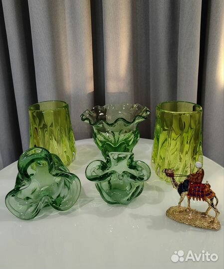 Конфетница цветное стекло СССР