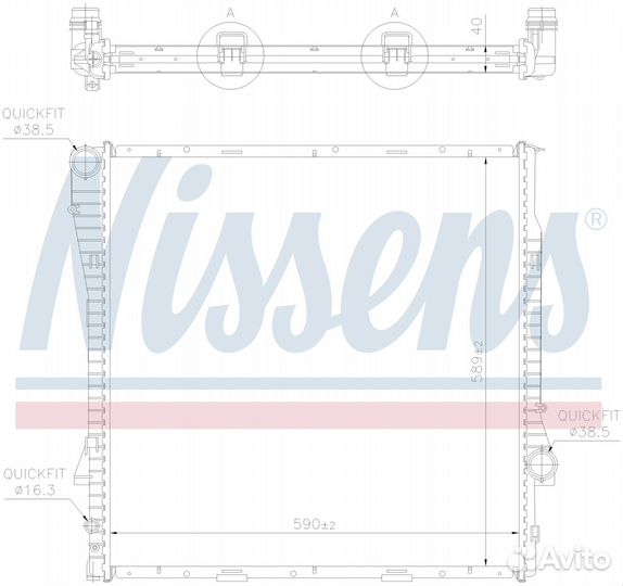 Радиатор охлаждения двс BMW X5 series E53 (2000) X5 3.0