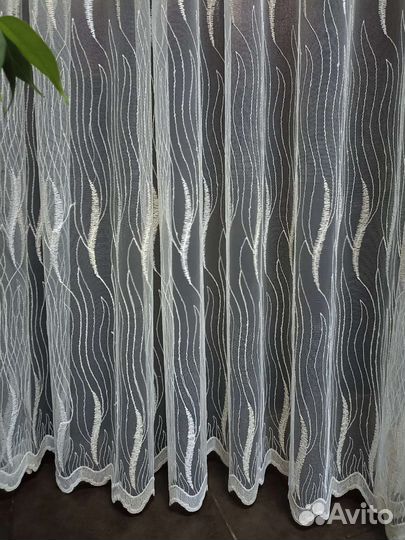 Тюль новый на шторной ленте