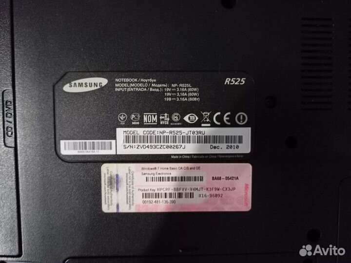 Ноутбук Samsung R525 на запчасти