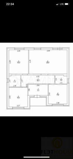 Коттедж 92 м² на участке 10 сот.