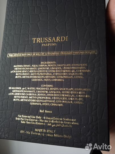 Trussardi uomo оригинал, 100 мл