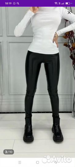 Лосины кожаные, утеплённые