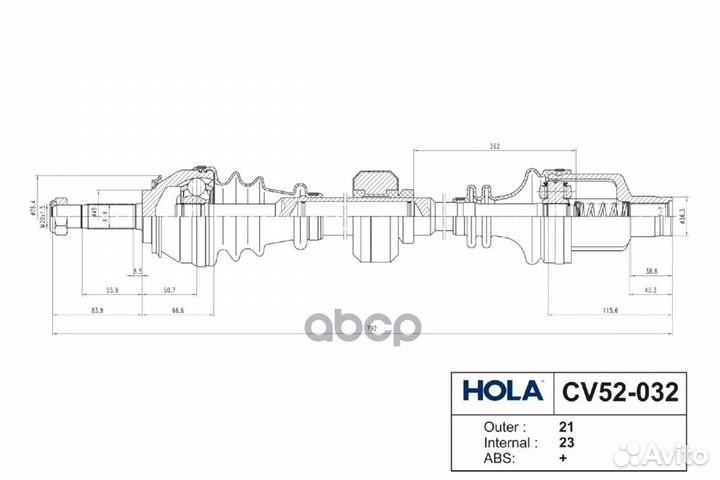 Привод в сборе renault logan/sandero 04- прав.L