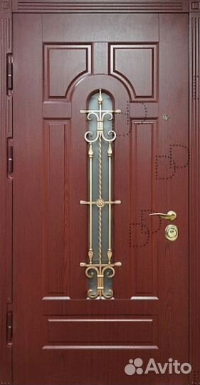 Парадная металлическая дверь со стеклом