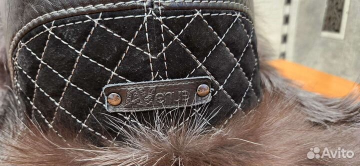 Шапка ушанка натуральный мех кожаная женская р 59