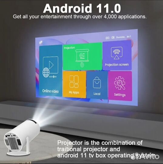 Мини проектор WiFi Android